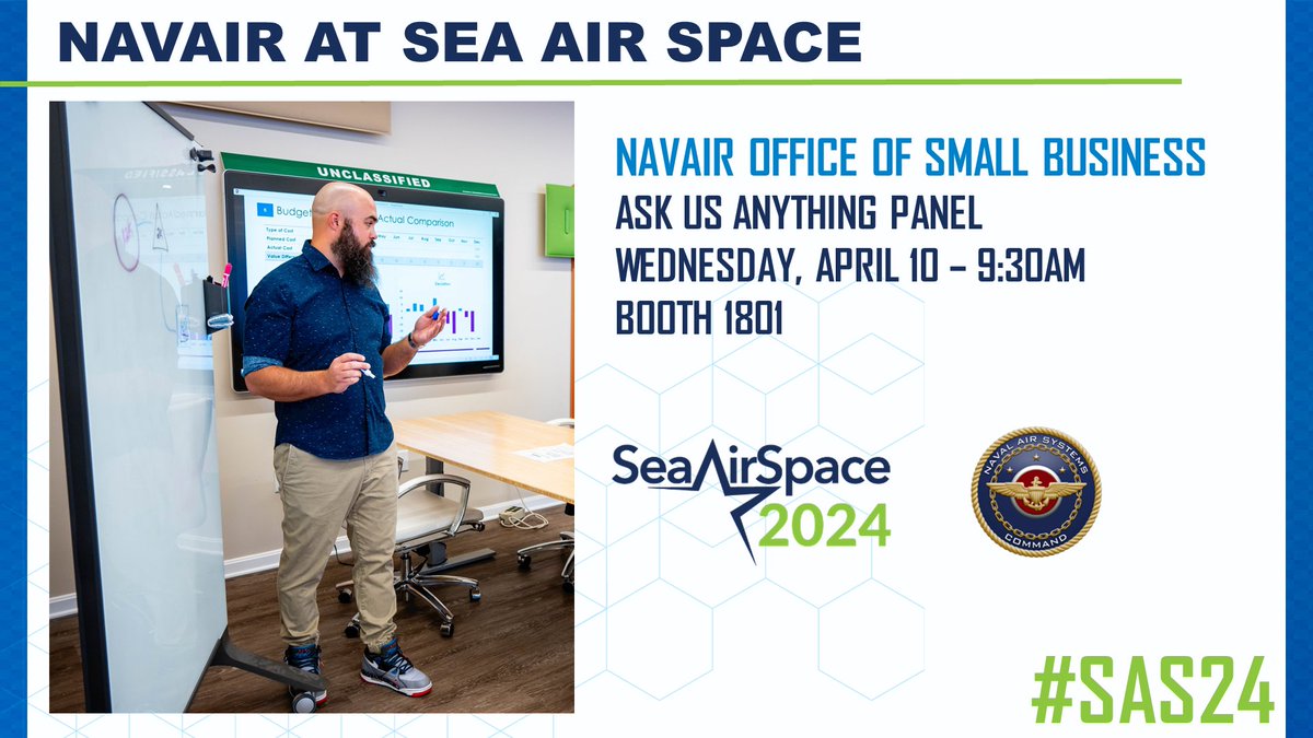 Start off your day with OSBP at 9:30am where they'll be hosting a panel to answer all your questions! Just in 15 minutes so grab a seat now! #SAS24 #NAVAIRatSAS