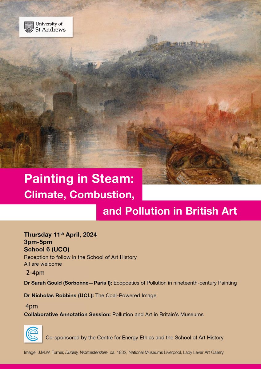 PAINTING IN STEAM Please note the event begins at 2pm UK time, not 3pm. My apologies for the out-of-date timings on the original poster 🚨 @ArtHistoryStA @EthicsEnergy