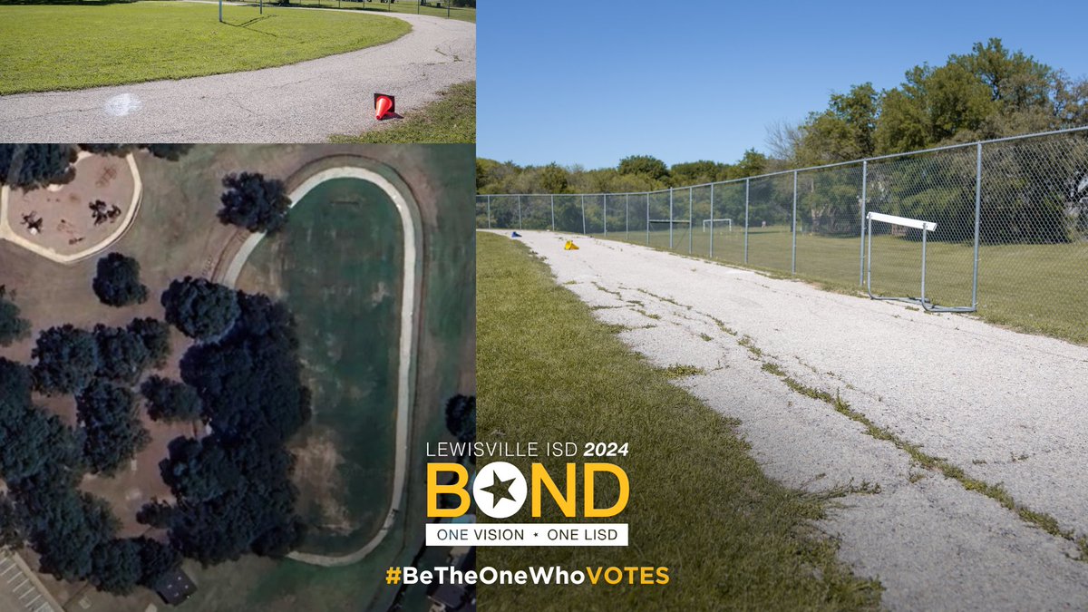 The 7 non-stadium tracks included in Prop B, such as this example from Forestwood, have reached the end of their useful life, which is approximately 20 years for asphalt tracks and 10 years for synthetic surfaces. Learn more at LISDBond.com #BeTheOneWhoVOTEs #OneLISD