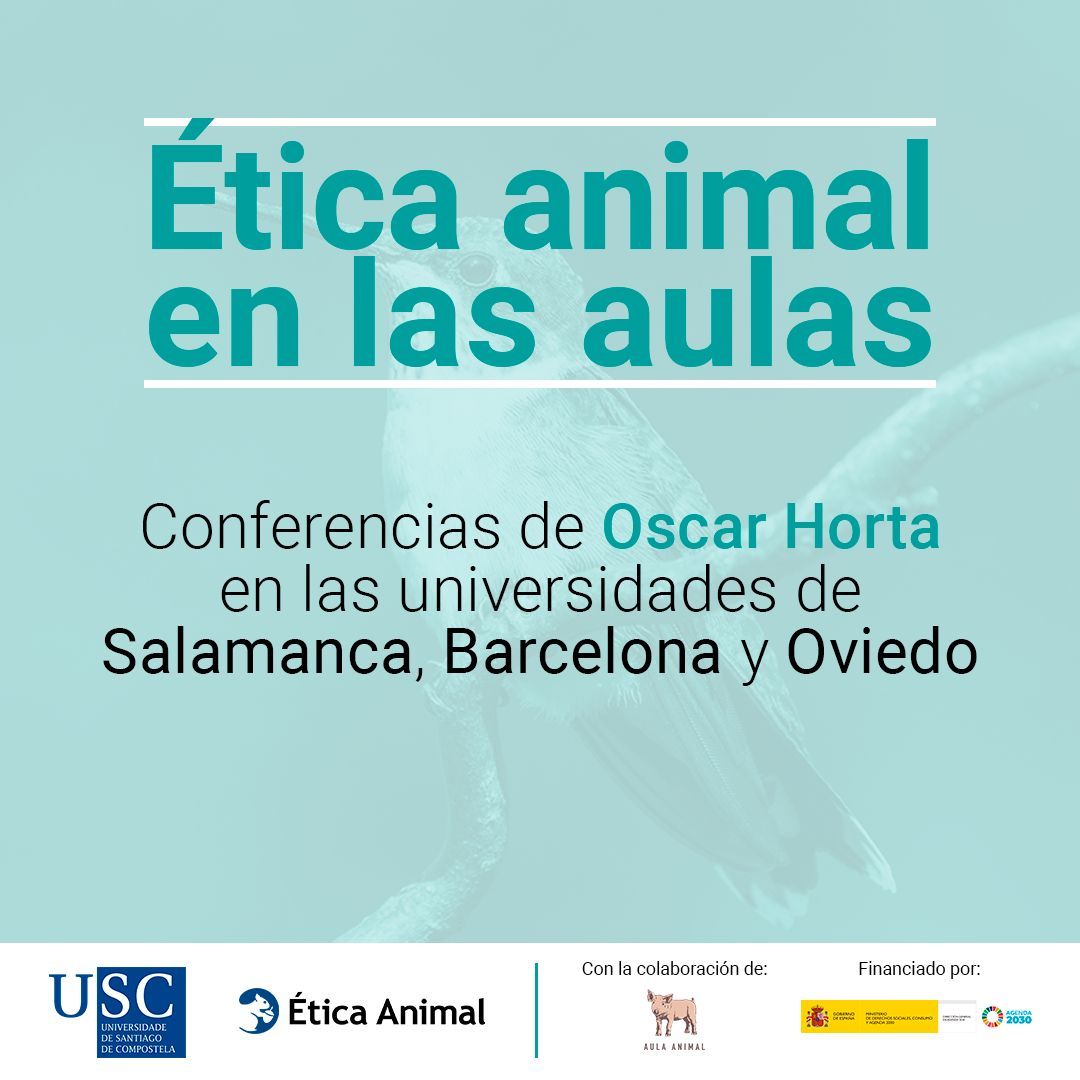 La Gira de conferencias de la campaña #EticaAnimalEnLasAulas continúa. Oscar Horta, profesor de Filosofía de la Universidad de Santiago de Compostela, estará impartiendo las próximas. Tienes toda la información aquí --> buff.ly/3vldS0r