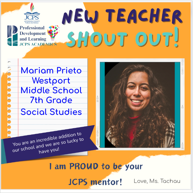 Congratulations on your first year! Your JCPS mentor and the PDL team are proud of you! #WeareJCPS #jcpspdl