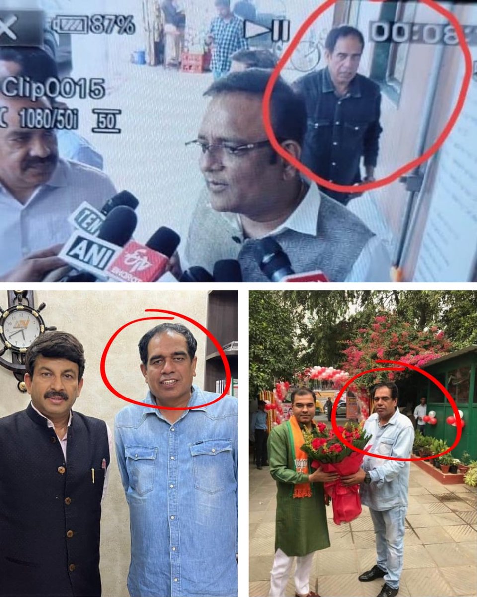 🚨 BJP Exposed in Delhi Minister Raj Kumar Anand resigned from AAP today and gave illogical reasons. The man accompanying him silently and keeping a track on him is Bobby Malik, BJP worker and close aide of Manoj Tiwari and Pravesh Verma. This is the level BJP has stooped…