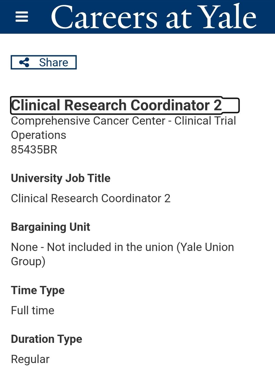 🚨 Research Position 🚨 ⚕️Research Associate, Oncology (5) 🏥 Yale Full description 👇🏼sjobs.brassring.com/TGnewUI/Search… Bookmark 🔖to apply later #imgmatch #MedEd #MedTwitter #MedStudentTwitter #IMG #IMGs #MatchDay #MATCH24 #MATCH25 #UnMatched