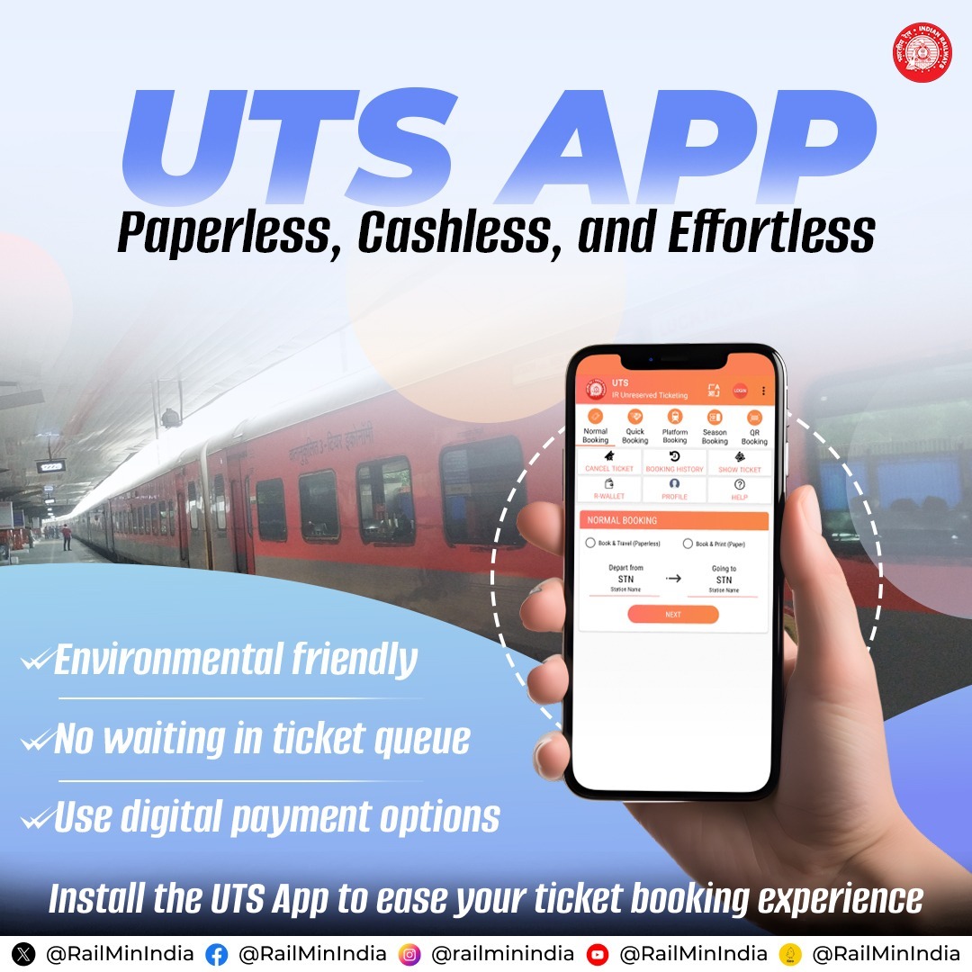 Skip the line, book your tickets online. Simplify the process of ticketing, purchase unreserved tickets on the UTS app. Download: Playstore: play.google.com/store/apps/det… iOS: apps.apple.com/in/app/uts/id1…