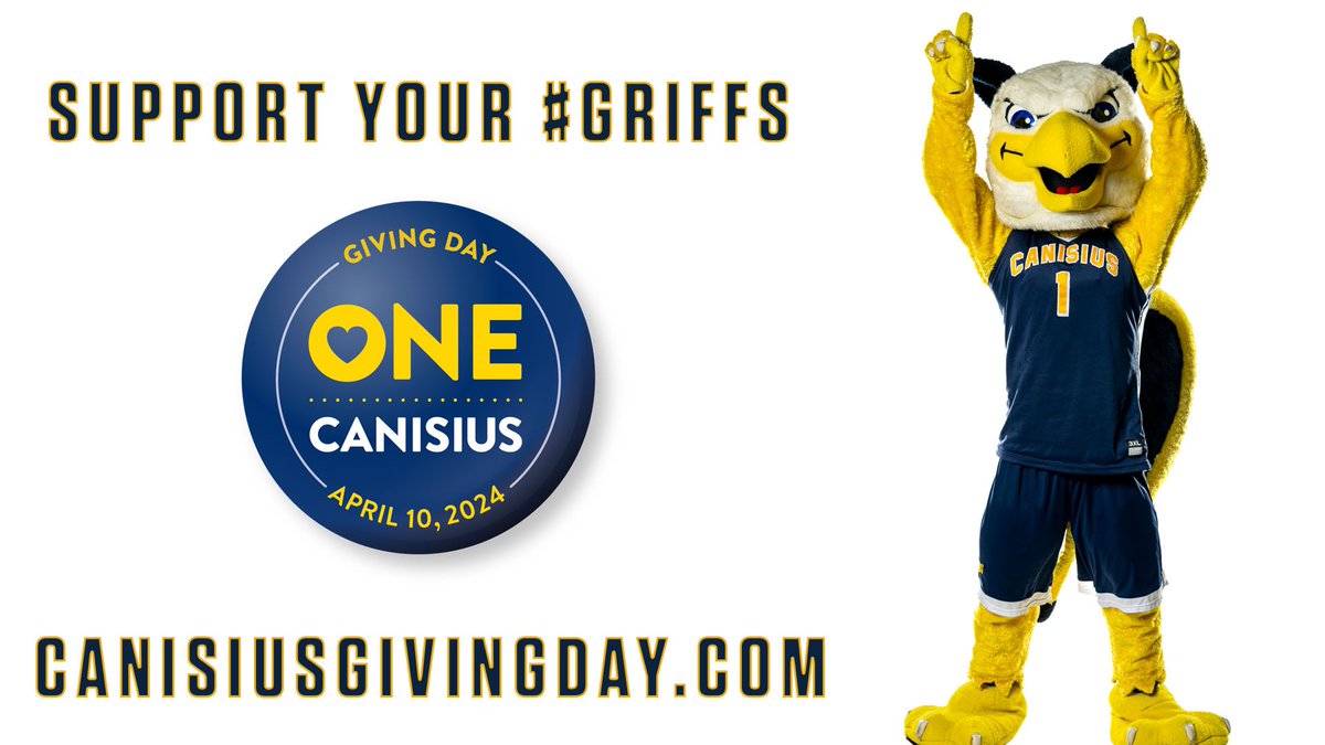 Today is #CanisiusGivingDay!   Show your Canisius pride – join with fellow #Griffs to make the championship difference!   ➡️ tinyurl.com/2024CANGD