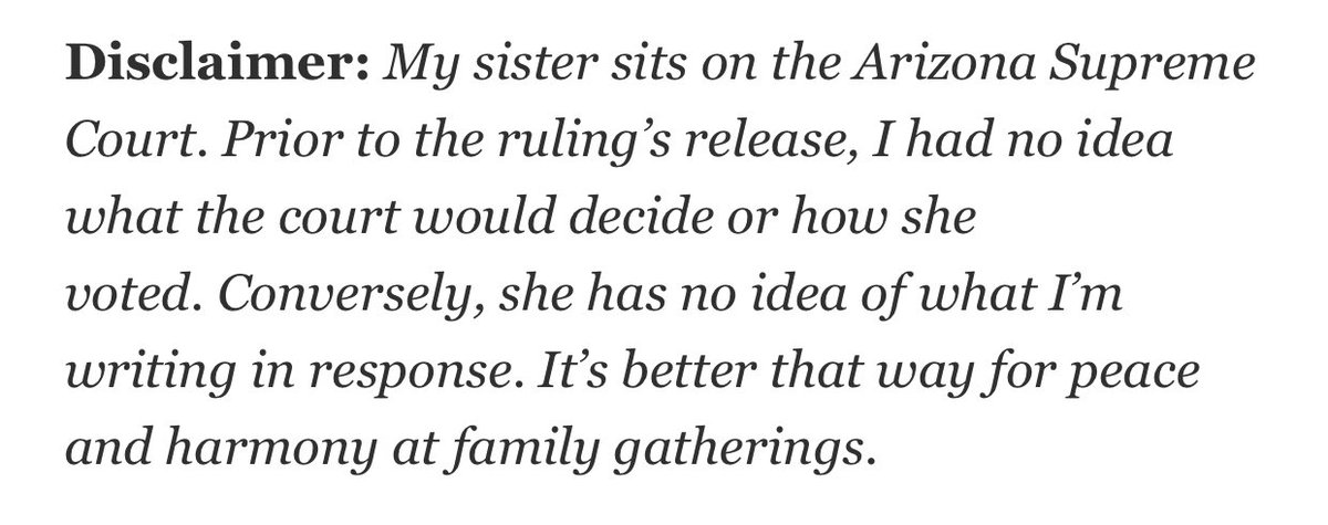 Quite the disclaimer on this Arizona Republic op-ed torching the supreme court ruling that revived an abortion ban. azcentral.com/story/opinion/…