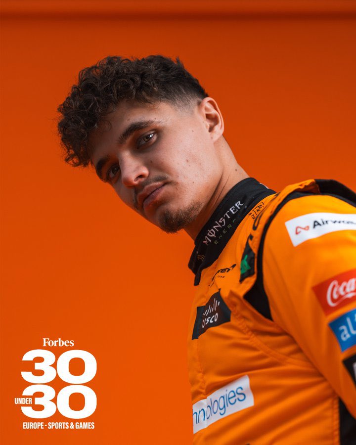 Lando Norris has been featured on @Forbes' 30 Under 30 Europe, Sports & Games, for 2024 👏 #F1 #McLaren #ChineseGP