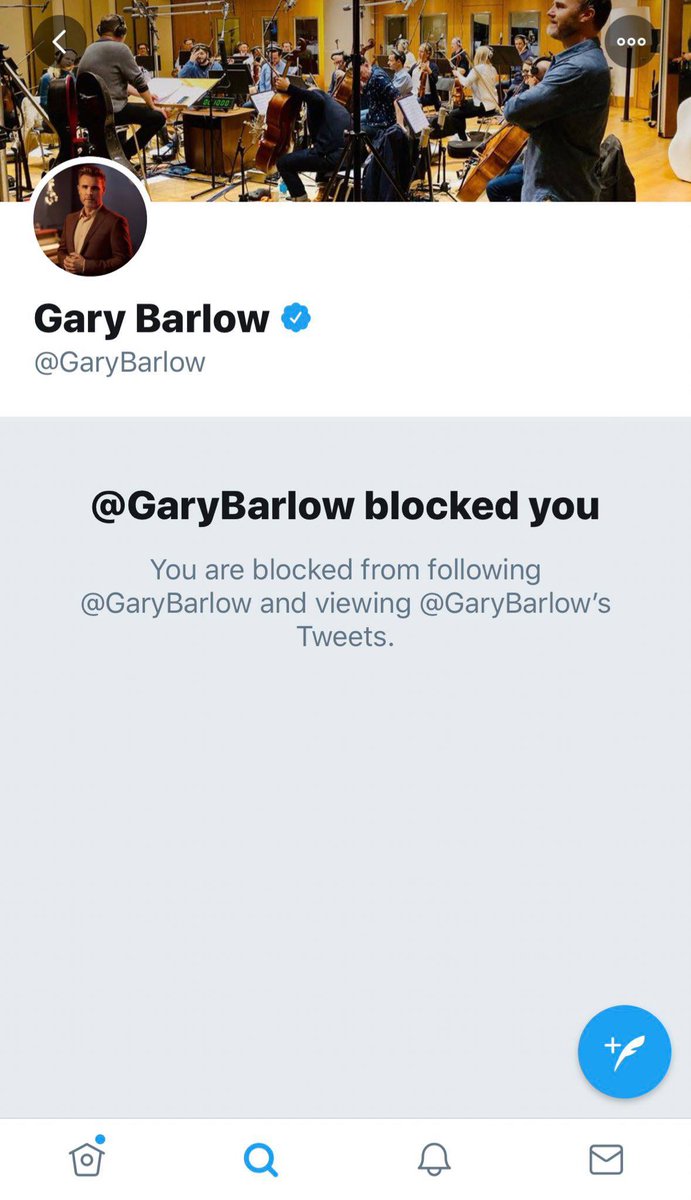 Can’t believe it but I’ve been blocked by Gary Barlow on here! Whatever I said, whatever I did, I didn’t mean it… 😉