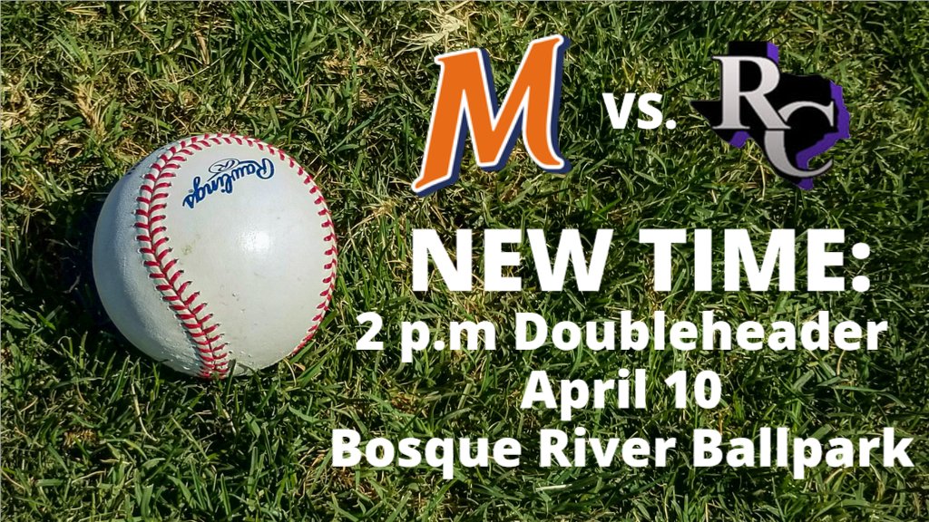 TIME CHANGE: McLennan Baseball's doubleheader this afternoon at Bosque River Ballpark will now begin at 2 p.m. #GoLanders #ContinuingTheLegacy