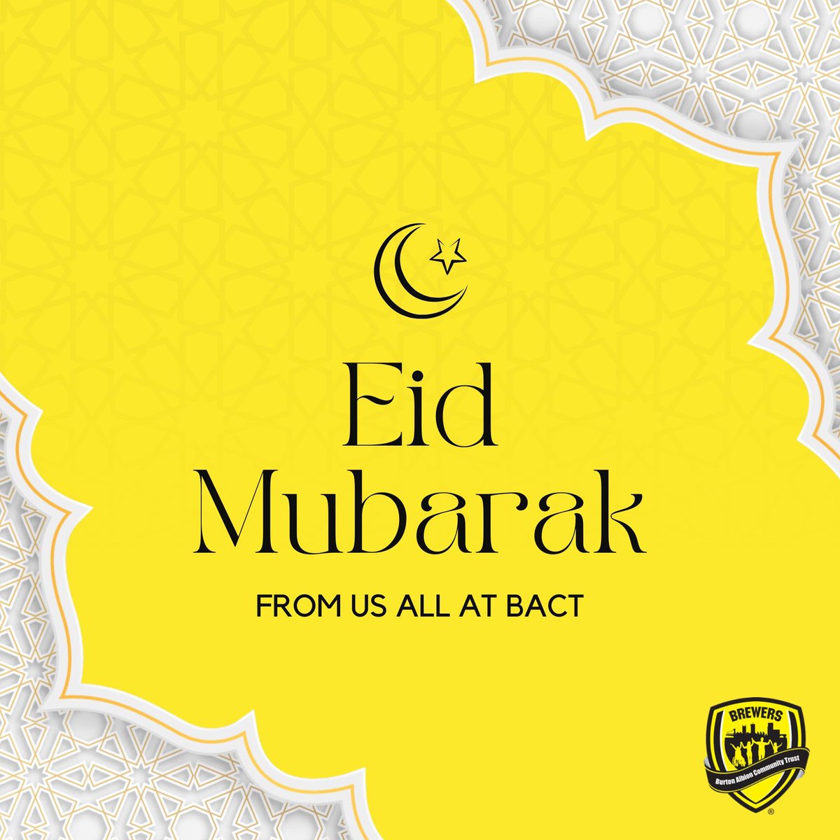 🖤💛 EID MUBARAK Eid blessings to everyone celebrating within our communities today 🙌 #EID #BACT