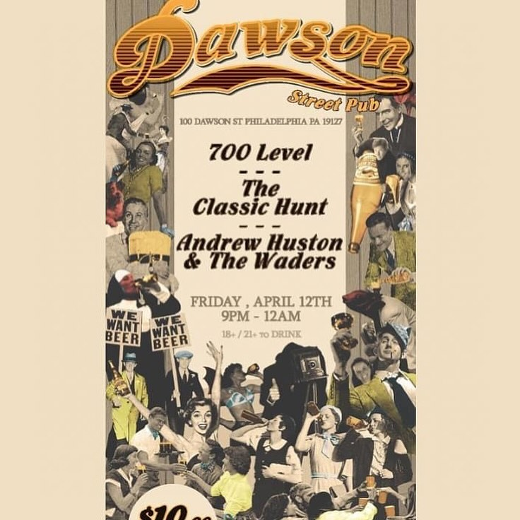 Friday! Returning to the ol homestead <a href="/dawsonstreetpub/">Dawson Street Pub</a> to rip a <a href="/ahustonion/">Andrew Huston</a>  &amp; the Waders gig! Looking forward to playin with <a href="/theclassichunt/">The Classic Hunt</a> &amp; The 700 Club, music starts at 9