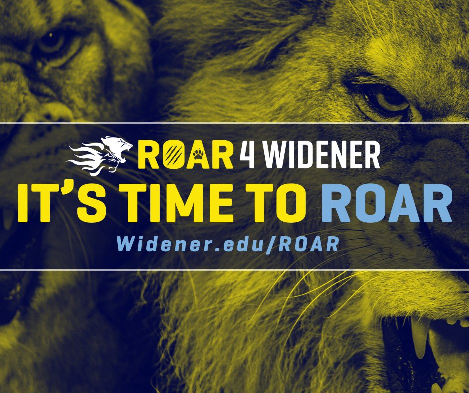The moment we've been waiting for is finally here - #Roar4Widener HAS BEGUN! Get ready to make some noise Give now: widener.edu/ROAR to roar with us & make your gift today. You can support the area of the university that is most meaningful to you.