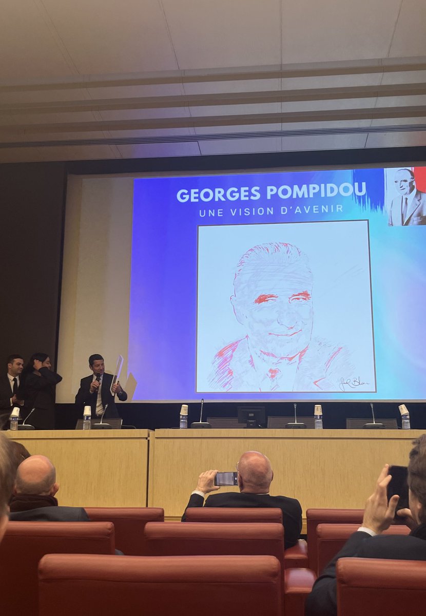 Présente ce matin au colloque consacré à Georges Pompidou. Merci à @PierreManenti et @Migueres pour l’organisation de ce bel événement! Continuons à faire vivre la mémoire des grands hommes qui ont façonné la France d’aujourd’hui ! 🇫🇷