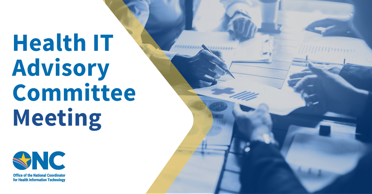 ONC_HealthIT's tweet photo. REGISTER: Join us for the next #HITAC meeting which will feature expert panelists and HITAC discussion in areas of #AI safety and quality, health equity, and transparency. https://t.co/6UjiDhH82v https://t.co/GSJAbYvyD0