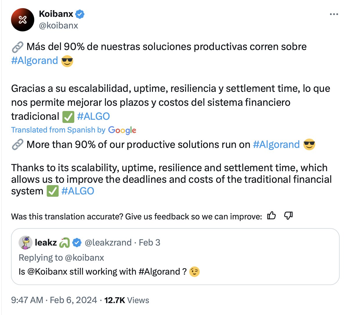 🔥 @koibanx is reinventing the Latam payments infrastructure with Web3, and more than 90% of their solutions are expected to run on @Algorand. 🔥
