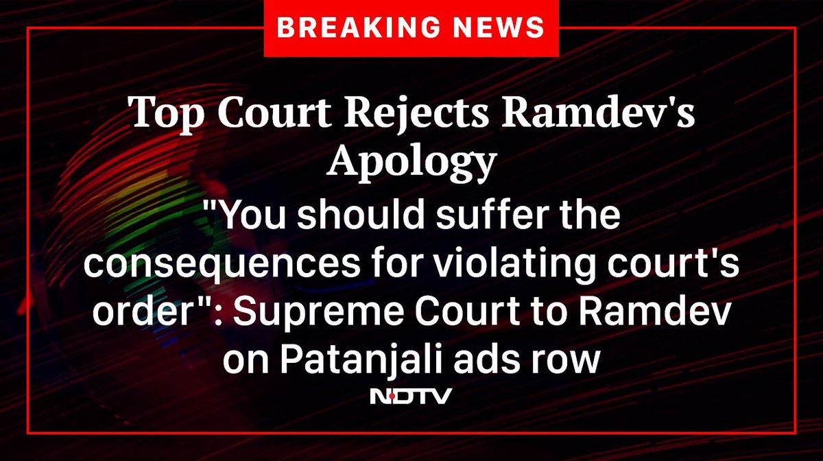 👉Rajdeep Sardesai’s apology accepted
👉Prashant Bhushan’s apology accepted 
👉Rahul Gandhi’s apology accepted 
👉Arvind Kejriwal’s apology accepted 
👉Mullah’s apology for r@ping a minor accepted when he said he will marry victim.

But @yogrishiramdev ‘s apology rejected and…