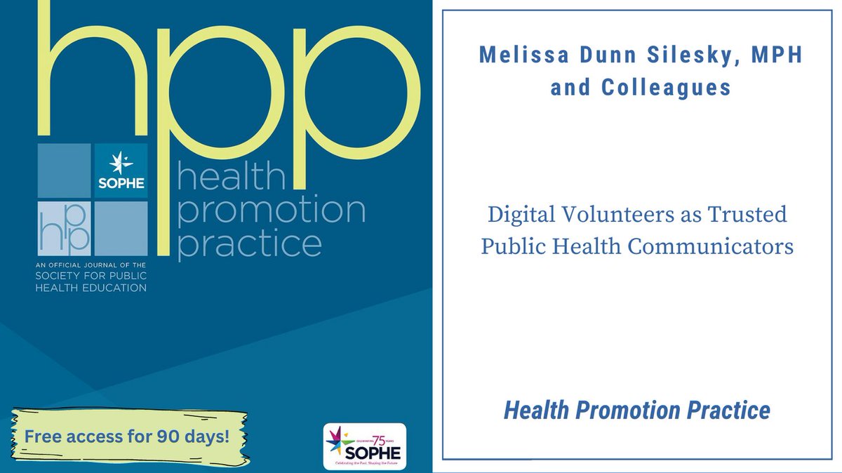 Dive into the power of digital volunteers and influencers to spread crucial health messages. Check out the article here: journals.sagepub.com/doi/abs/10.117… @LaNitaSWright @SOPHEtweets @Sagejournals @JeanMBreny