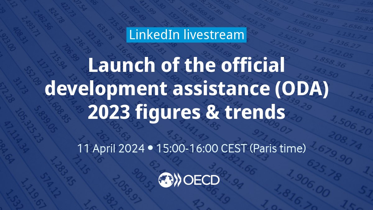Tomorrow! 📅 Launch of the official development assistance (#ODA) 2023 figures Sign up to watch the data presentation live on LinkedIn at 15:00 CEST 👉 brnw.ch/odalaunch2023