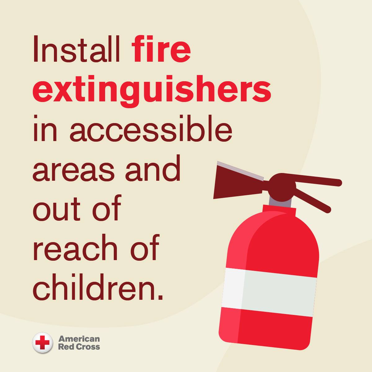 🔥 🚒 Safety Tip: Install fire extinguishers in accessible areas and out of reach of children.