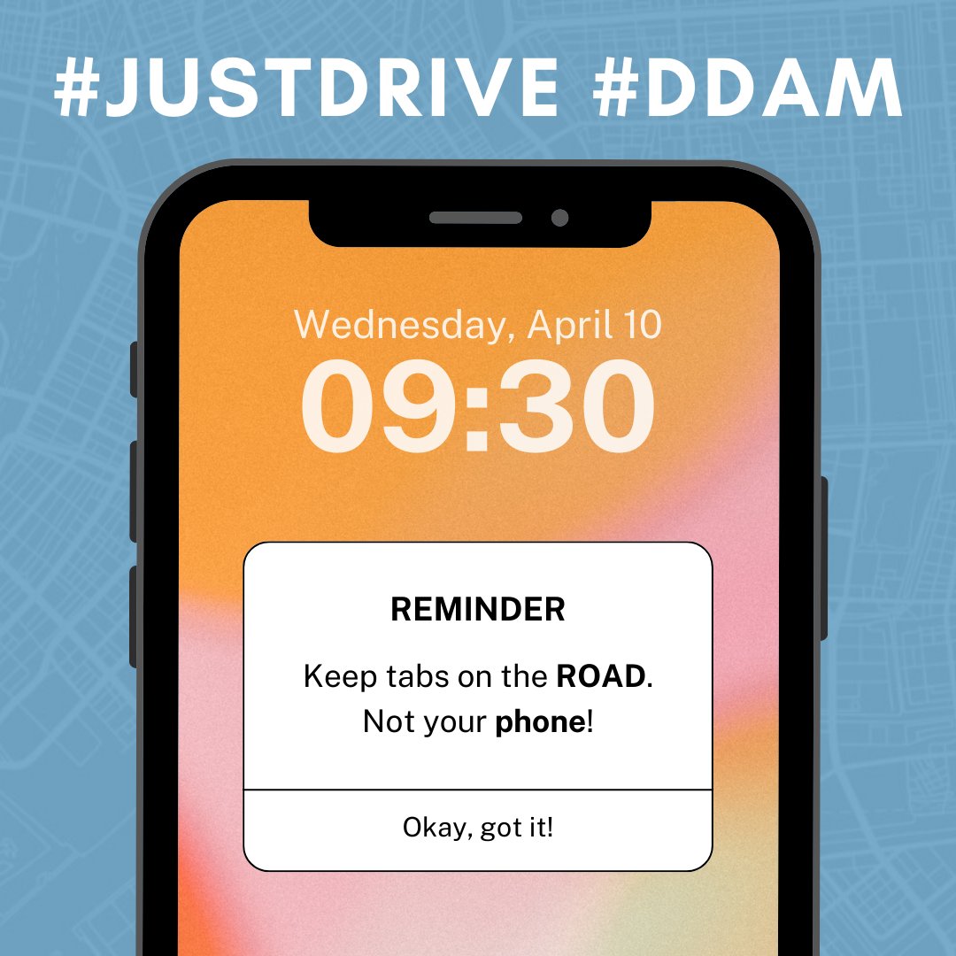 Keep tabs on THE ROAD, not YOUR PHONE! Everyone should put their phone away while driving. Whether it's a quick text or checking notifications, it can wait. Let's prioritize safety behind the wheel and eliminate distractions. #PutItDown #FocusOnTheRoad #JustDrive