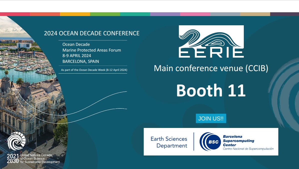 Are you at the @UNOceanDecade Conference in #Barcelona these days? You can't miss booth 11 at the @CCIB_Forum, where our @BSC_CNS colleagues will answer all your questions regarding our project.