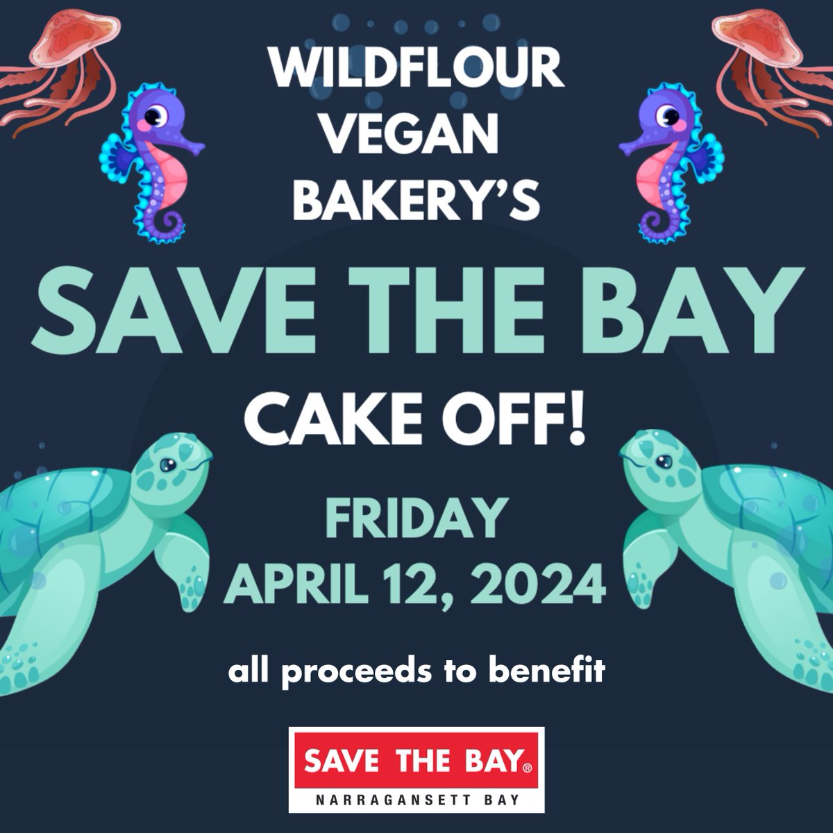 This Friday, treat yourself to a sweet while supporting Save The Bay! Wildflour Vegan Bakery in Pawtucket has selected Save The Bay as the non-profit for their April Cake Off & all proceeds from their Aquatic Themed Bake Off Contest will benefit STB. wildflourbakerycafe.com