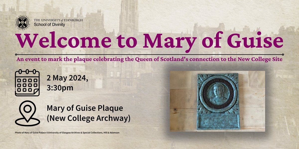 In May, we will be formally unveiling our Mary of Guise Plaque! Join us on 2 May, 3:30pm in the New College Archway to celebrate the unveiling of the bronze plaque to Mary of Guise that now adorns the entrance archway. Register your place now! edin.ac/3TTW0mY