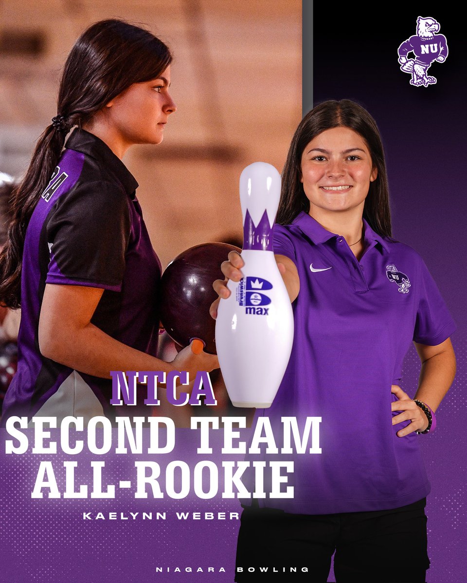 Congratulations to Kaelynn Weber on her NTCA Second Team All-Rookie selection! 🟣🦅🎳