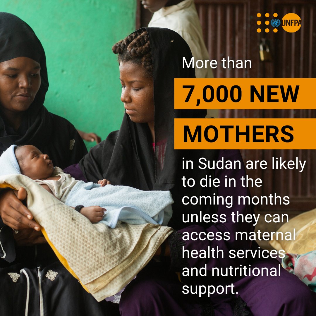 The lives of new mothers in #Sudan are at increasingly severe risk after almost one year of conflict. A hunger crisis looms and access to maternal health care is dwindling. See how @UNFPA—the @UN sexual and reproductive health agency—is responding: unf.pa/cis