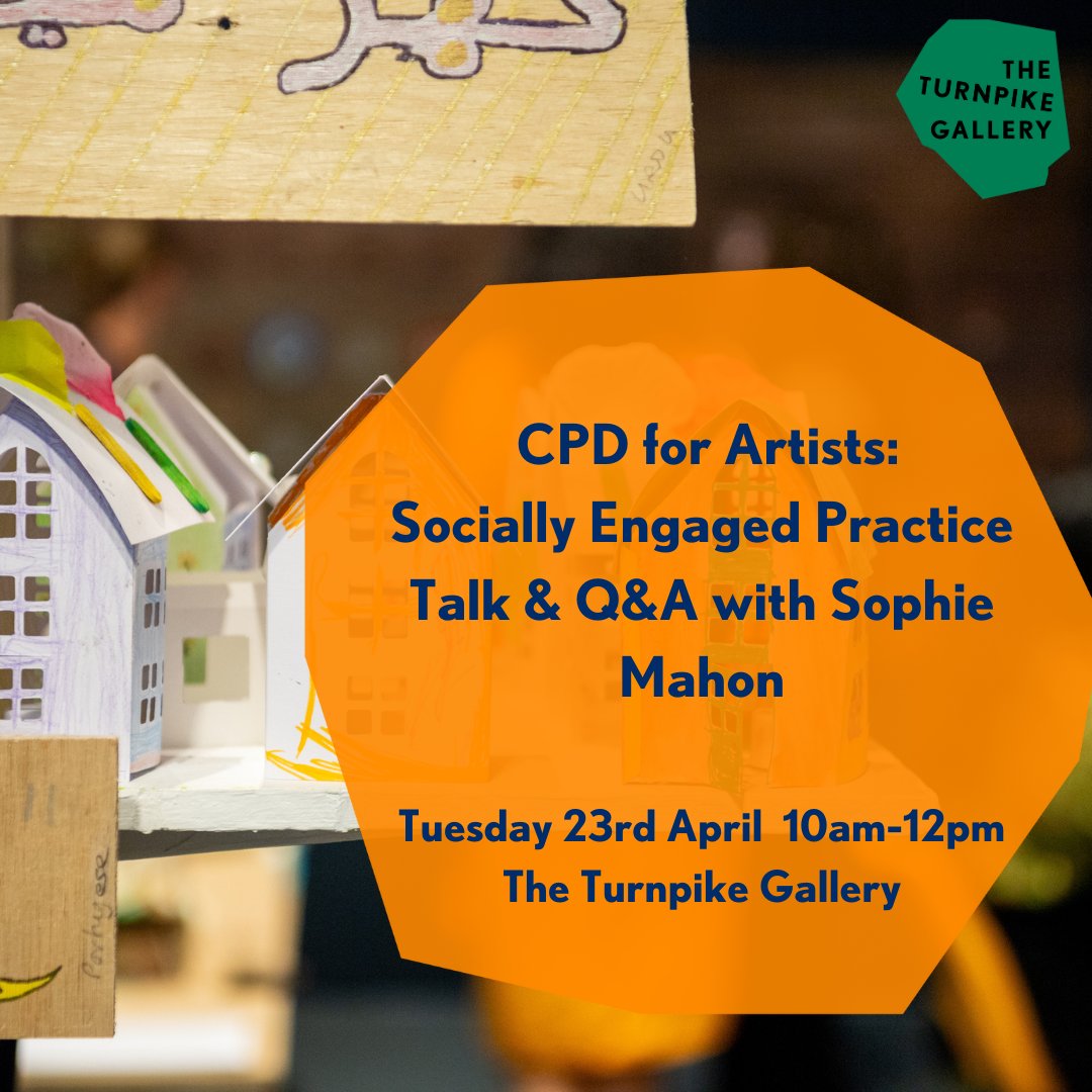 Have you booked your ticket for Sophie Mahon's talk on socially engaged practice for creative practitioners? Join us online or in person from 10am - 12pm on the 23rd April. Book your ticket here: bit.ly/42NXWAg #leigh #wigan #sociallyengagedpractice #artists