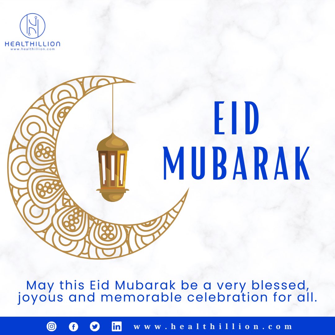 Wishing you and your loved ones a joyous Eid Mubarak!

May this Eid bring good health, happiness, and peace to all. 

Here's to a healthy and prosperous Eid!

 #Healthillion #EidMubarak #HealthyEid #Wellbeing #Africa