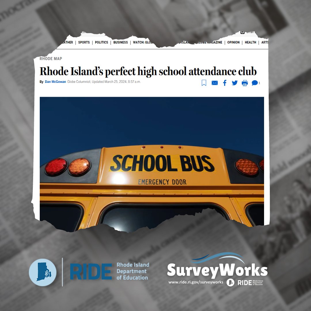ICYMI: Each quarter, @Globe_RI’s @DanMcGowan is highlighting high school students across RI who have achieved perfect attendance. Click here to see the list: bostonglobe.com/2024/03/25/met… #AttendanceMattersRI