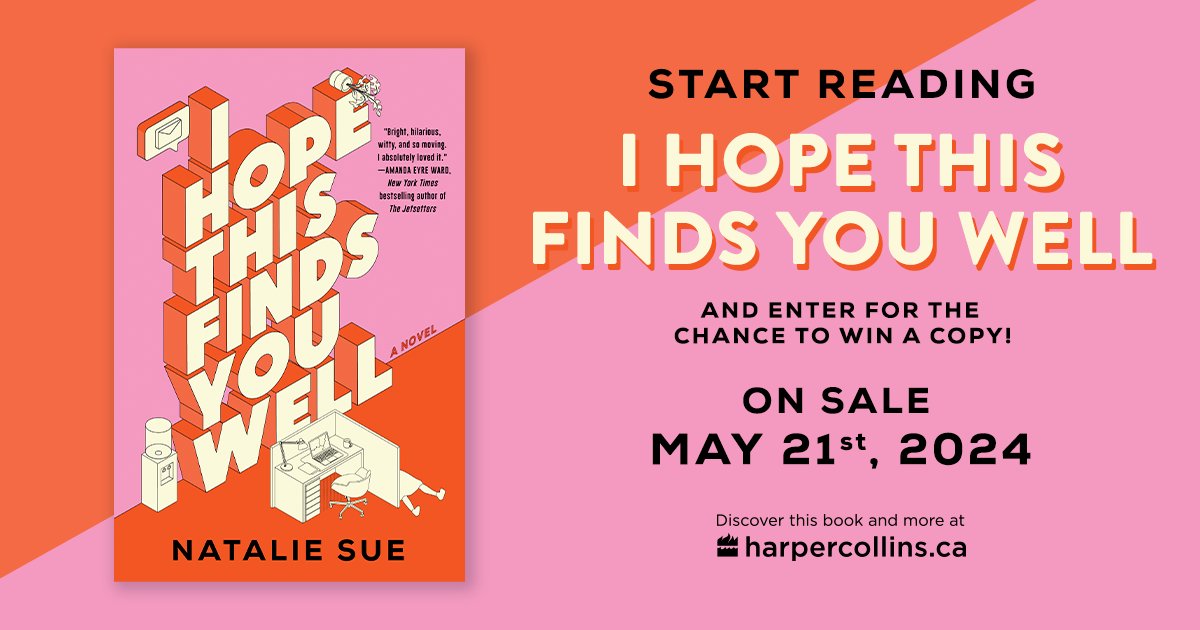 LAST CHANCE 🖥️ #StartReading Canadian author @natwrotewhat's debut novel #IHopeThisFindsYouWell and enter for your chance to win an early copy here: bit.ly/3vwQNbb