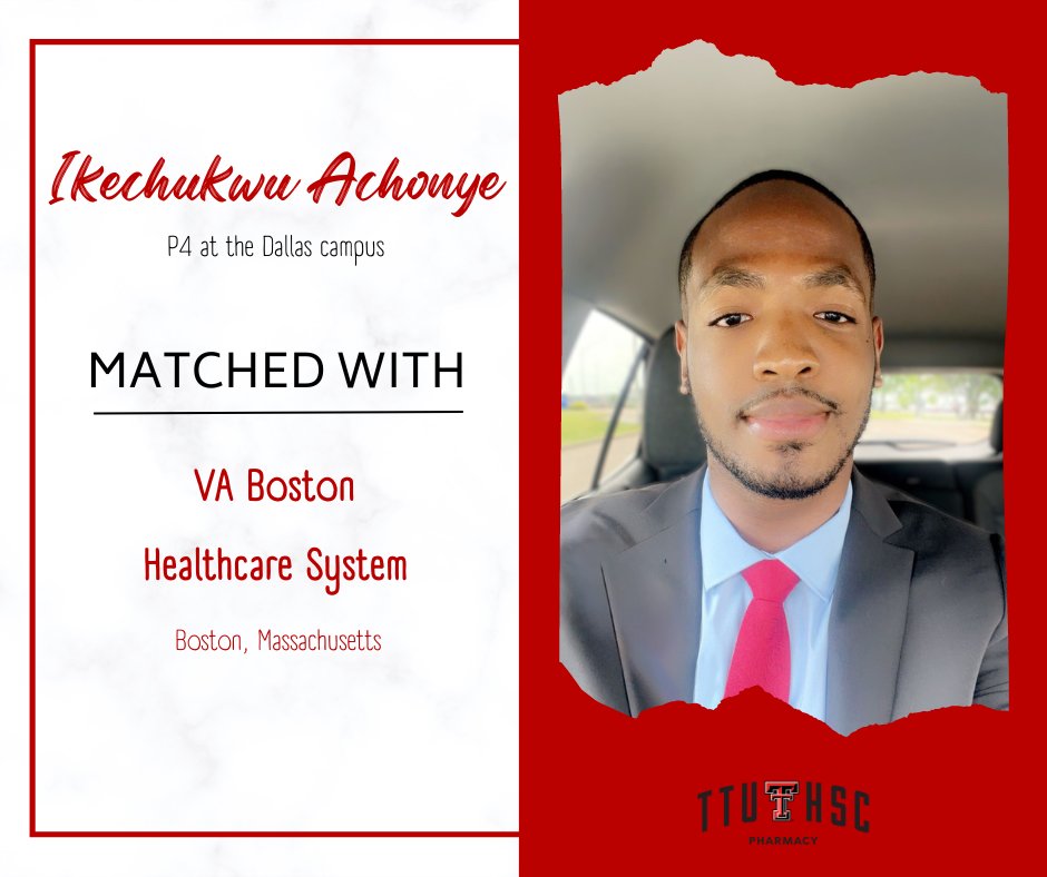 'I am thrilled to have matched with the Boston VA Health Care System. With a passion for geriatrics and ambulatory care and being a veteran myself, I look forward to the opportunity to contribute to the care of my fellow veterans.' – Ike Achonye on a successful #PharmacyMatchDay.