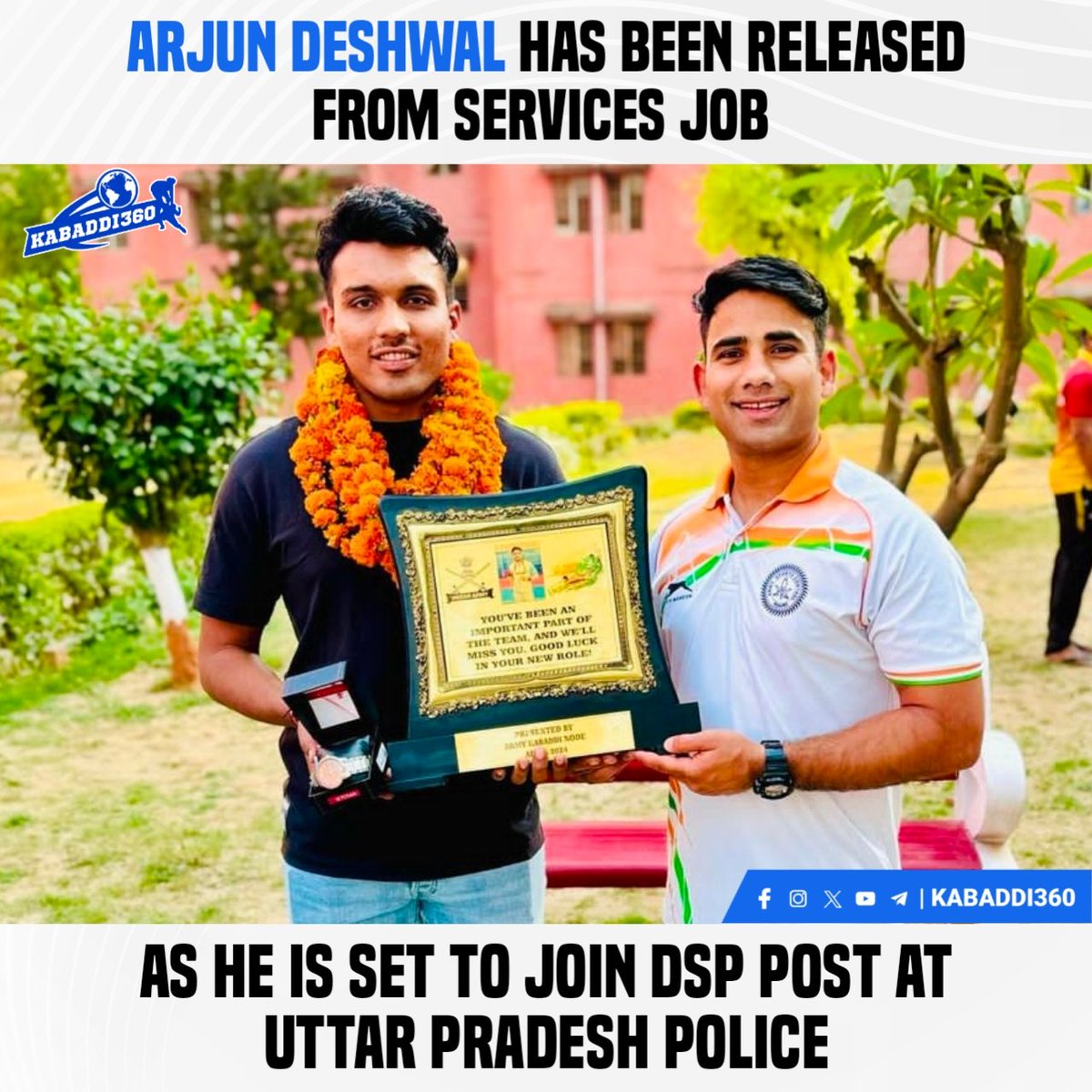 In Upcoming in senior Nationals we can see Arjun Deshwal Playing for home state Uttar Pradesh, Wishing Best luck to Arjun Deshwal for Upcoming Journey in work Field . . . . #ArjunDeshwal #uttarpradeshkabaddi #serviceskabaddi #DSP #kabaddi360