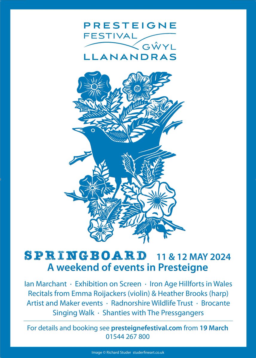 Presteigne Artscene (@presteignearts) on Twitter photo NEW! SPRINGBOARD 11 & 12 May
<a href="/PresteigneFest/">Presteigne Festival | Gŵyl Llanandras</a> presents a brand new weekend of creative events in #Presteigne to celebrate the approach of summer🧵 NEW! SPRINGBOARD 11 & 12 May
<a href="/PresteigneFest/">Presteigne Festival | Gŵyl Llanandras</a> presents a brand new weekend of creative events in #Presteigne to celebrate the approach of summer🧵