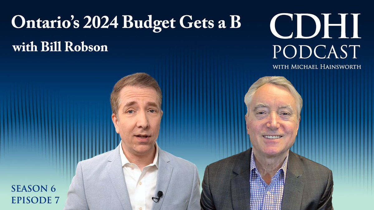 Will #Ontario be able to balance the budget in time for the next election in 2026? Our CEO Bill Robson offers his views and critiques on the latest episode of the CDHI #podcast. Find it here: cdhowe.org/ontarios-2024-… #OnPoli