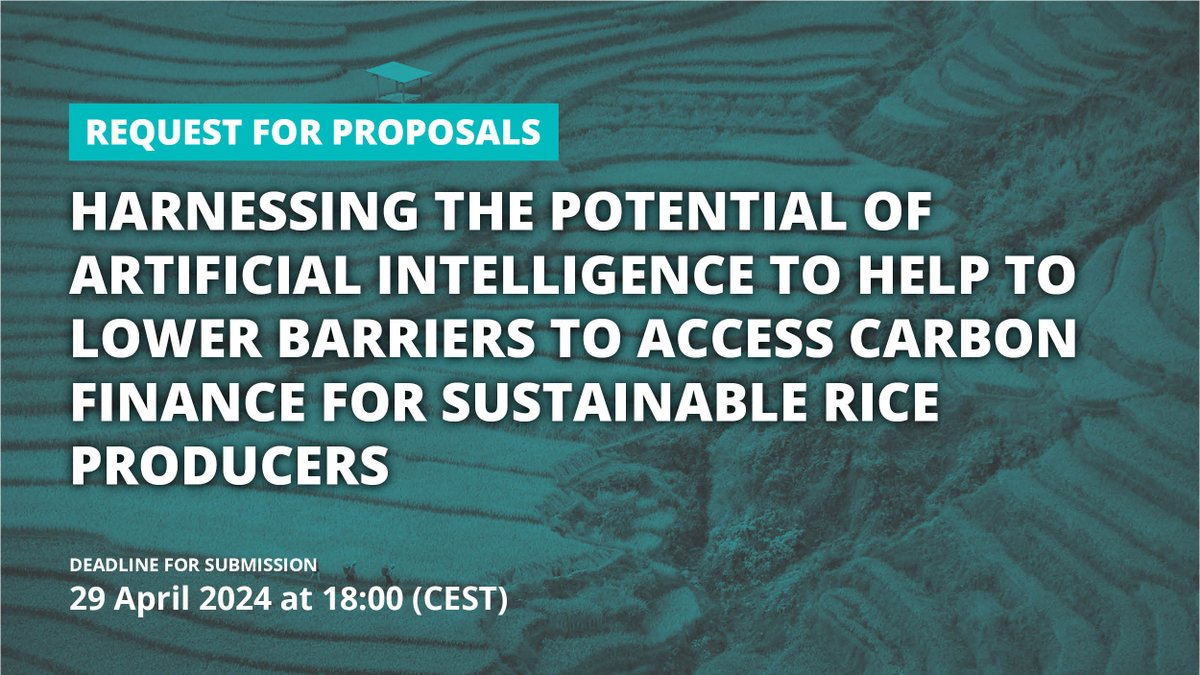 New Request for Proposals! Gold Standard is seeking an implementing partner to harness the potential of #AI to help to lower barriers to access carbon finance for sustainable rice producers. Find out more and apply before 29 April 2024 Visit goldstandard.org/careers/harnes…