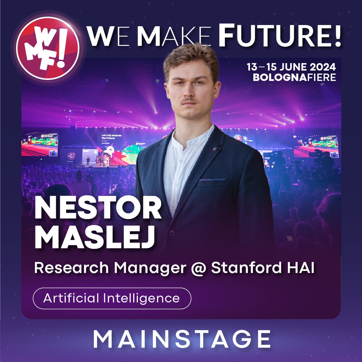 ⚡️@nmaslej at #WMF2024💡 On the Mainstage, he will talk about Human-Centered AI and how Stanford University implements artificial intelligence within the AI Index, a comprehensive initiative that tracks and measures the progress of Artificial Intelligence. en.wemakefuture.it/s/65eae1cf1068…