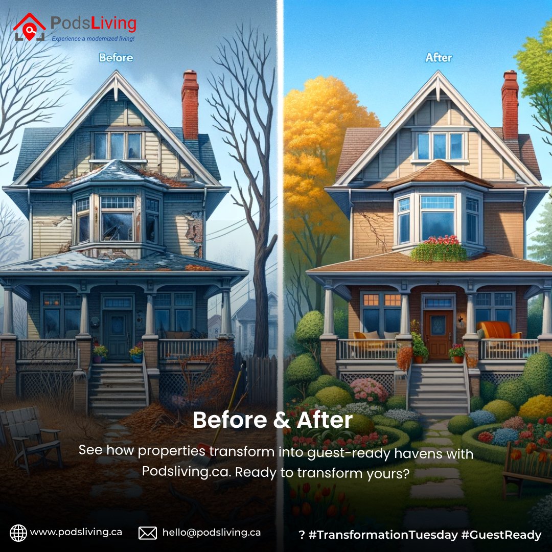 Before & After - See how properties transform into guest-ready havens with Podsliving.ca. Ready to transform yours?

#GuestReady #hostWithPods #hosting #digitalhosting #EasyHosting #HostWithPods #PodsLiving #propertymanagement #propertyowners #travel #realestate