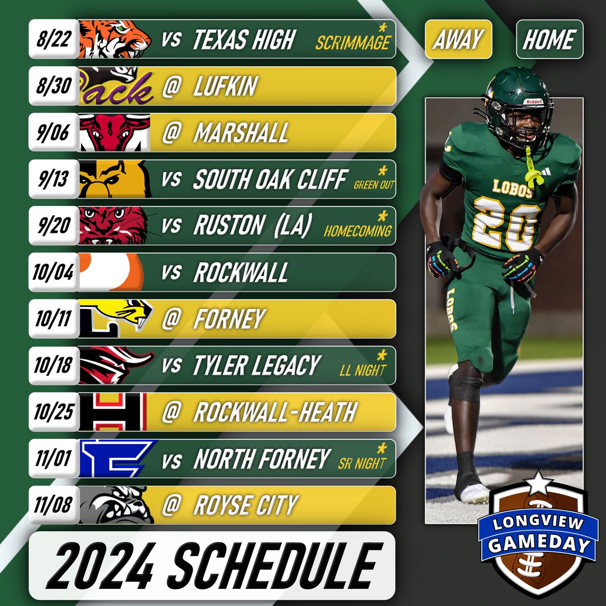 The 2024 Football Schedule is officially set in stone! Lobo Stadium is going to host some all-timers this year.