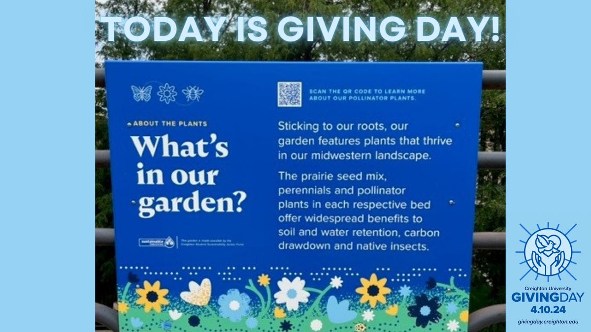 GreenCreighton's tweet photo. Support student-driven sustainability initiatives with your gift to the Creighton Student Sustainability Action Fund. #JaysGive https://t.co/CsgEB9onPF https://t.co/OJTO8jNWLD
