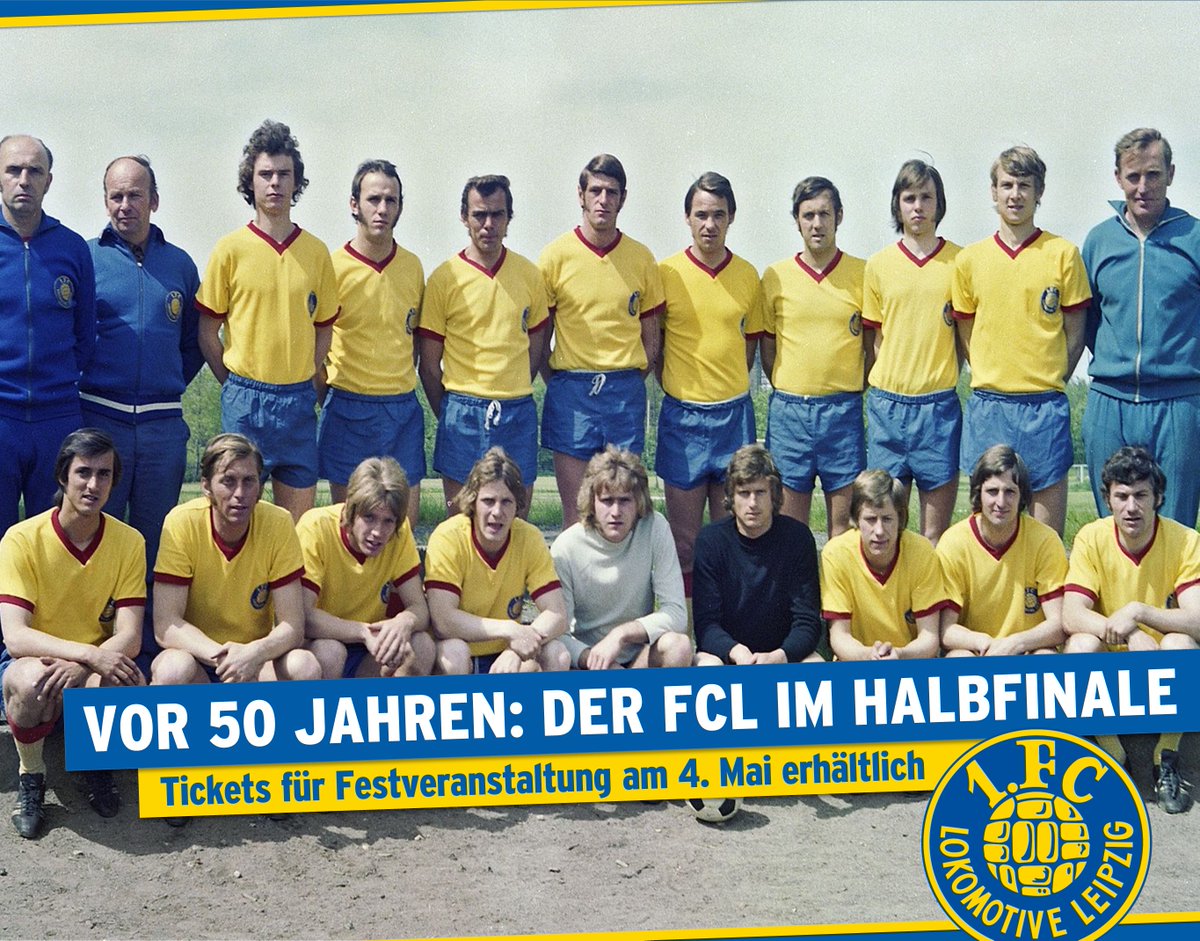 VOR 50 JAHREN: DER FCL IM EC-HALBFINALE Tickets für Festveranstaltung am 4. Mai erhältlich: ticket-onlineshop.com/ols/lok-leipzi… #fußballpur #lokleipzig