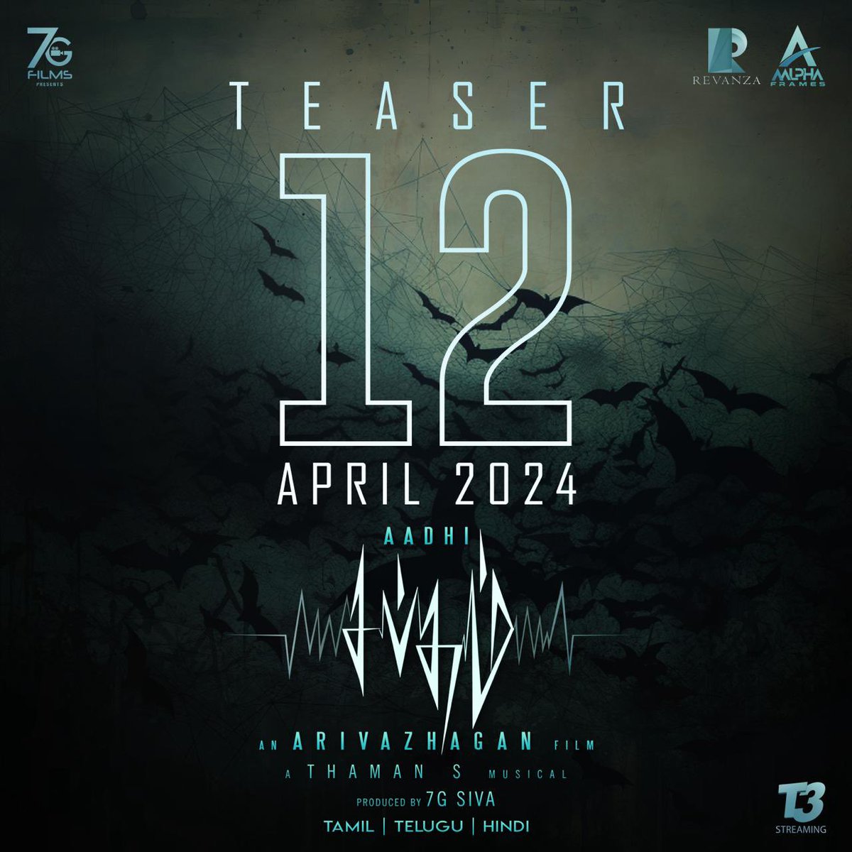 #Eeram Combo is back💥Heed the whispers, for dread lies in wait🔊The chilling #Sabdham Teaser shall unveil its secrets on the ominous eve of April 12th✨ Starring @AadhiOfficial An @dirarivazhagan Film A @MusicThaman Musical Produced by @7GFilmsSiva @Aalpha_frames…