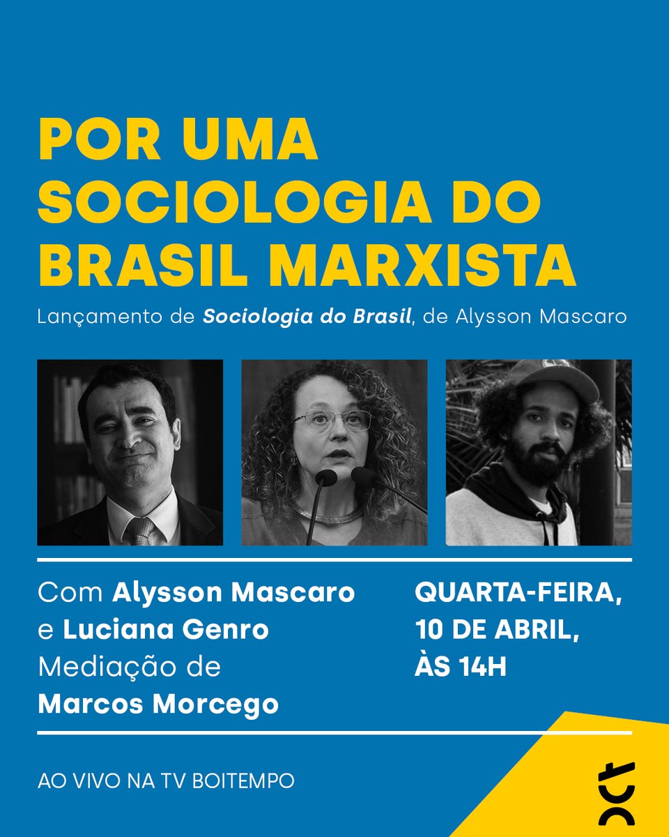 É hoje! Às 14, temos um encontro com o professor e jurista @MascaroAlysson e @lucianagenro, com mediação de @morcego_marcos_. A conversa será, ao vivo, no canal da TV Boitempo: bit.ly/3vHAHf9 Não perca!