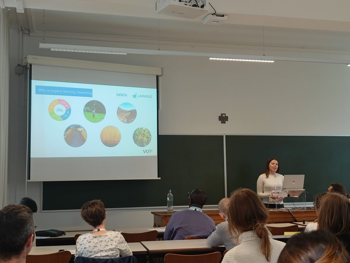 Yesterday, Evelina Sandström presented her #LAMASUS_EU project work on #organicfarming during #GFOODSEC2024, discussing enabling and constraining factors in #Europe