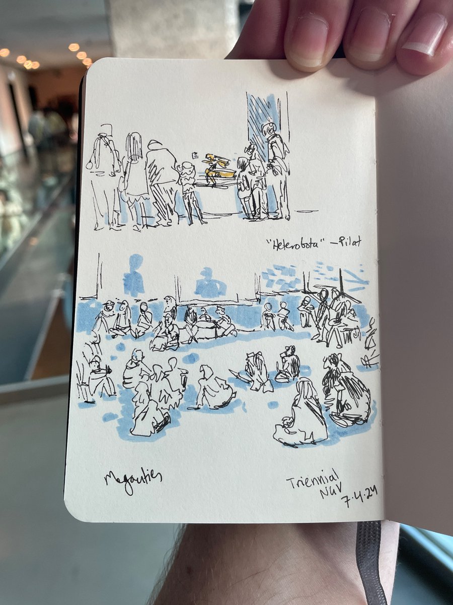 Quick sketches from “Heterobota” and “Megacities” on the last day of the 2024 Triennial exhibition at @NGVMelbourne , on a brief trip to Melbourne last weekend.