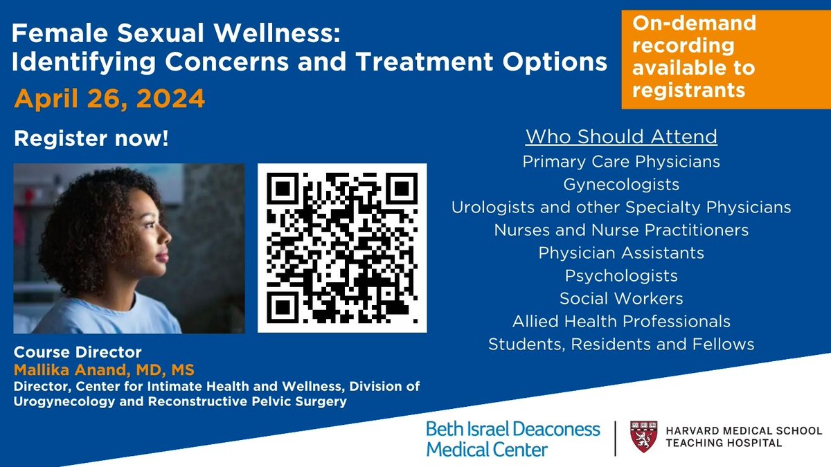 Diagnose & treat desire, arousal, orgasm, sexual pain & more. Register for this 1-day, virtual CME course on April 26 (& on-demand). Led by @DrMallikaAnand. Secure your spot @ bit.ly/3ImxJz6 @MySMFM #MFMTwitter #mfmfellowship @TheABMGG @TheACMG