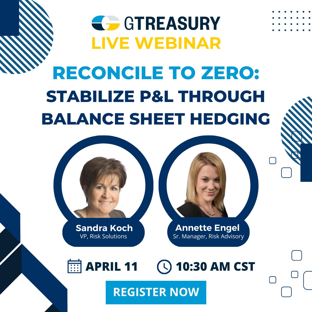 It’s your last chance to register for tomorrow’s webinar! 🚨 We hope to see you on April 11th for “Reconcile to Zero: Stabilize P&amp;L through Balance Sheet Hedging,” where our experts will demonstrate how you can help mitigate P&amp;L volatility. Register now: bit.ly/4avVelE